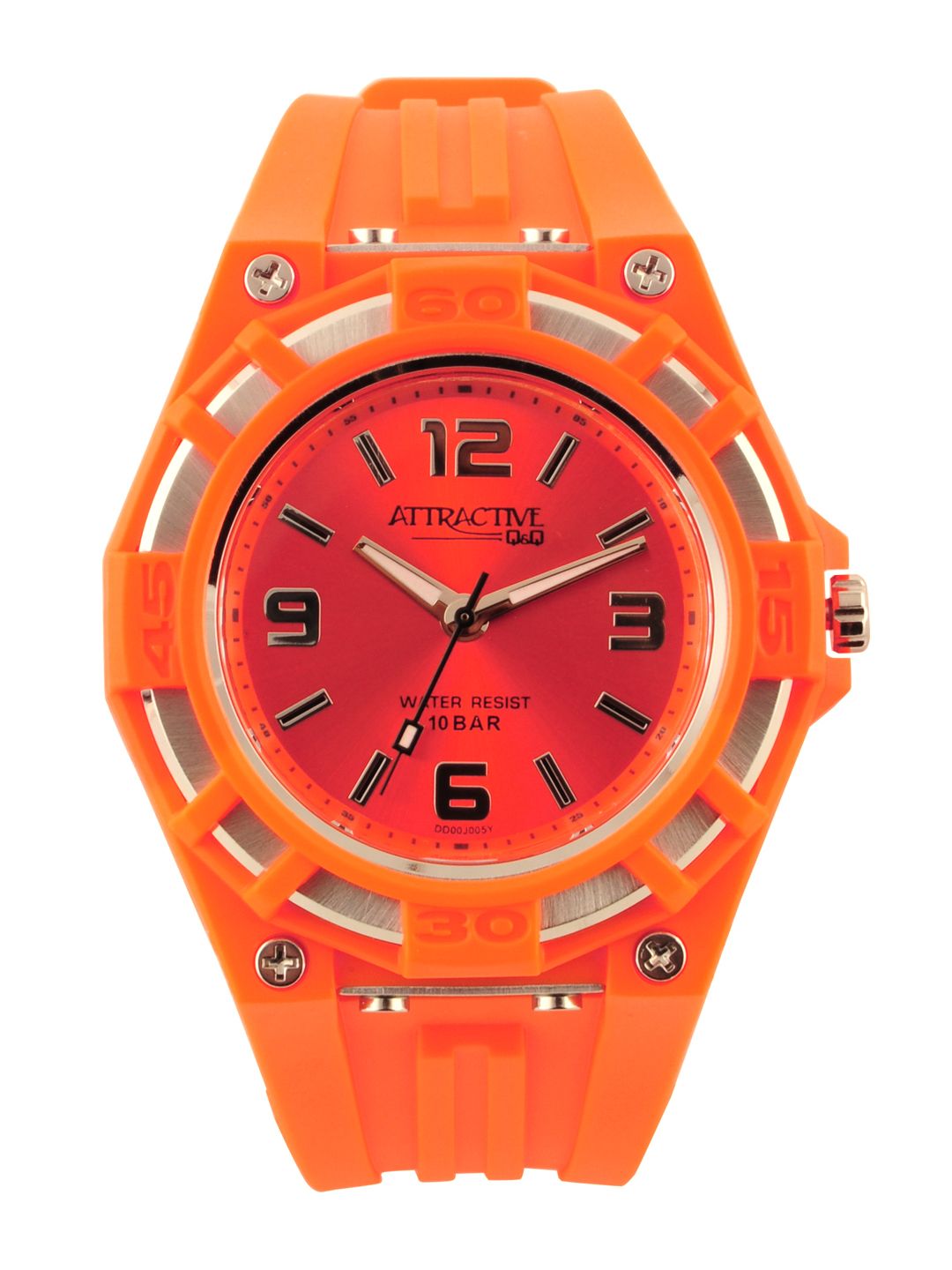 Q&Q Attractive Men Orange Dial Watch