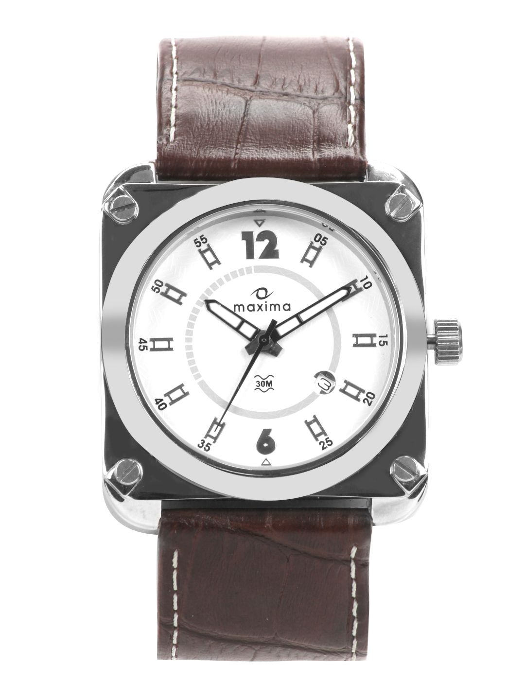 Maxima Men White Dial Attivo Watch