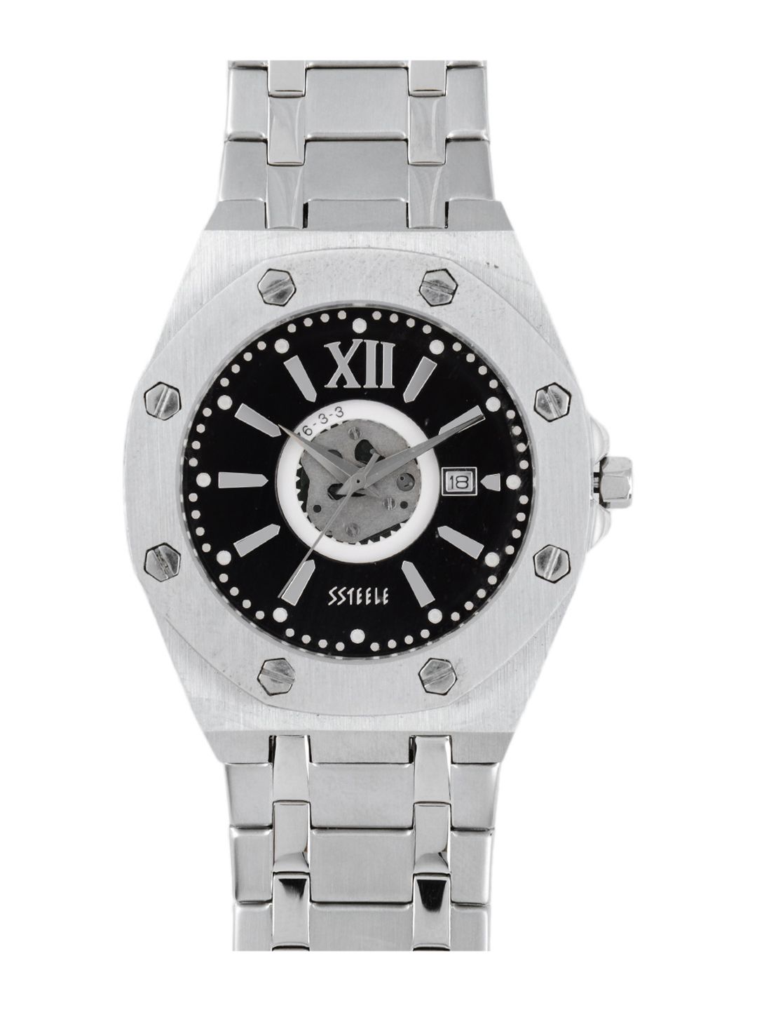 Maxima Ssteele Men Black Dial Watch