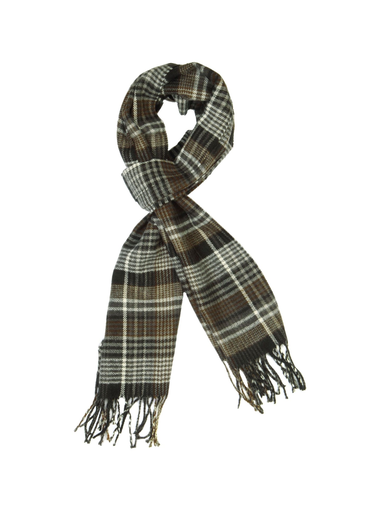 Lino Perros Men Grey Check Scarf