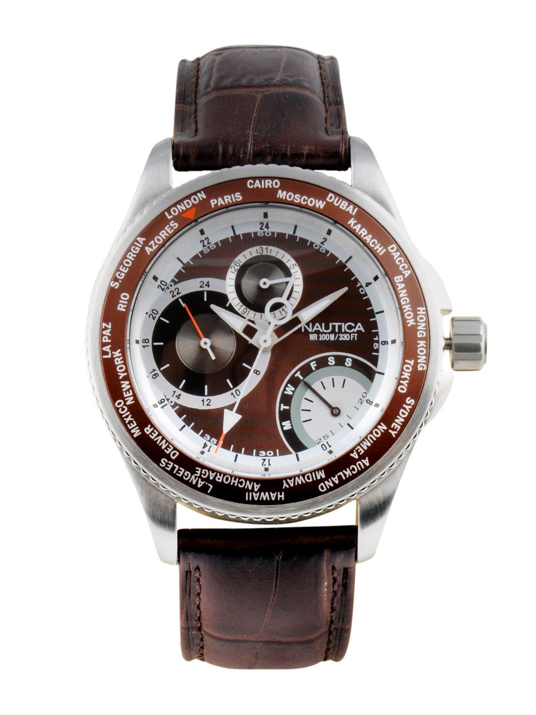 Nautica Men Brown Dial Chronograph Watch