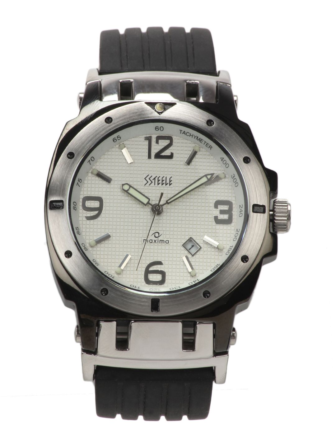 Maxima Men Silver Dial Ssteele Watch