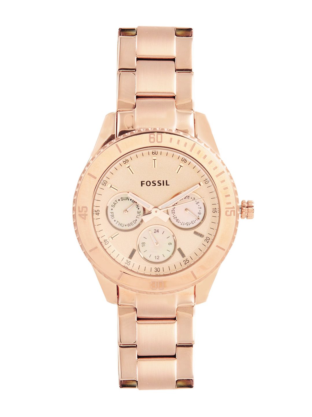 Fossil Men Bronze-Toned Dial Chronograph Watch FS4714