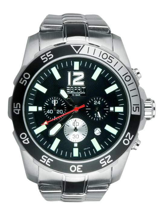 Esprit Men Athletic Silver Black Steel Watches
