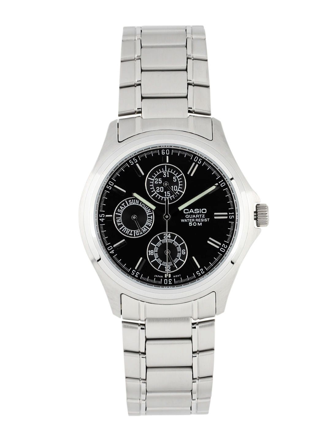 Casio Enticer Men Silver Analogue Multi-Dial Watch MTP-1246D-1AVDF(A220)
