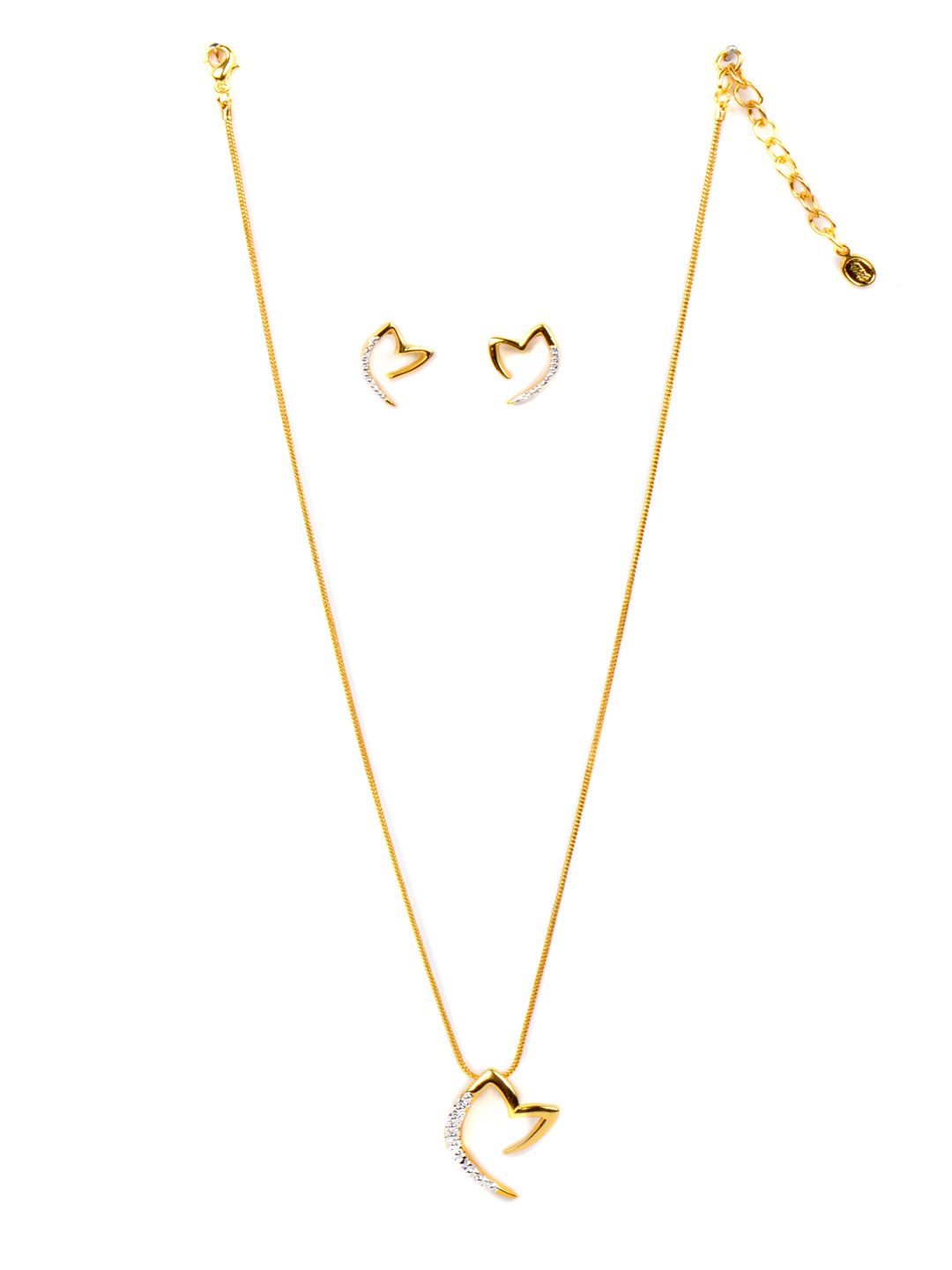 Estelle Women Gold Earring & Pendant Set