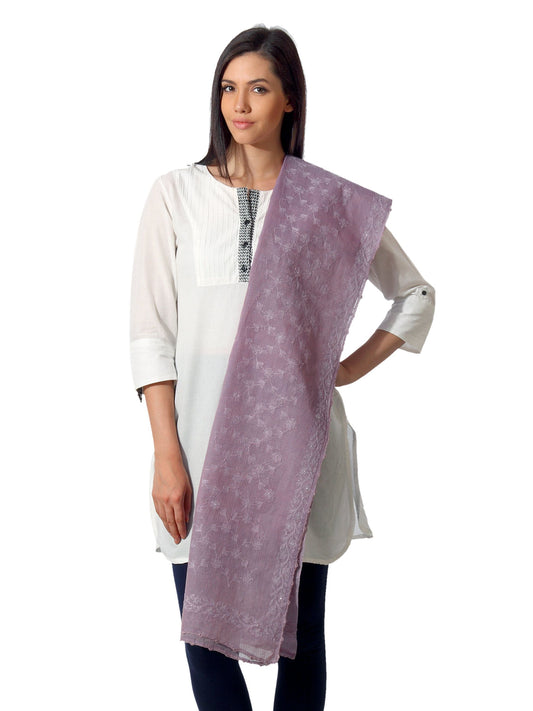 Fabindia Women Kota Silk Lavender Dupatta