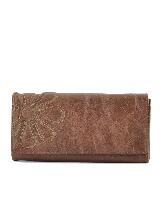 Lino Perros Women Flower LT.Brown Wallet
