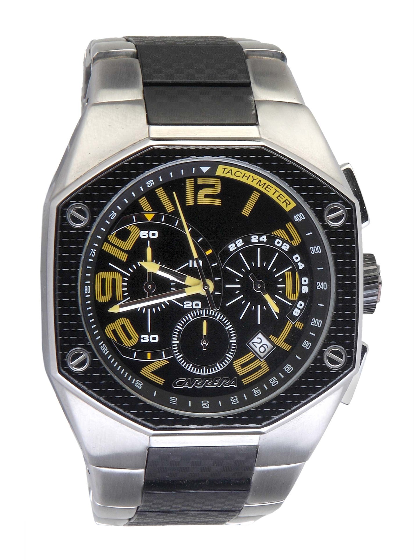 Carrera Men Dial Green Numbers Black Watch