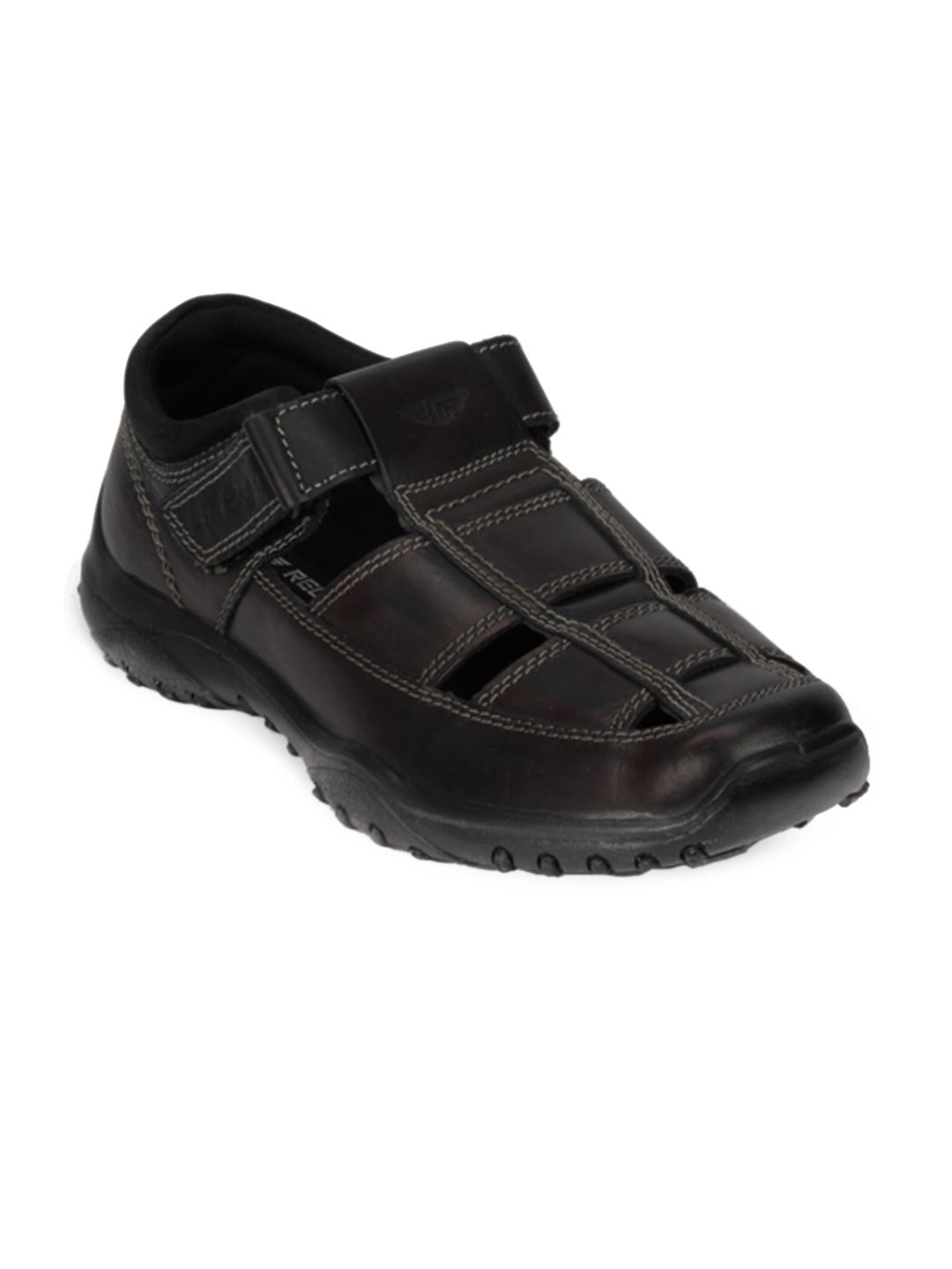 Red Tape Men Black Sandals