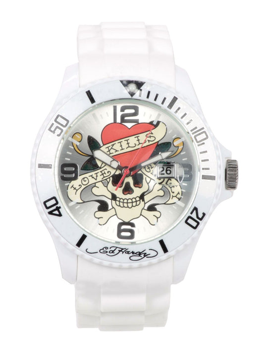 Ed Hardy Men Silver Dial Watch