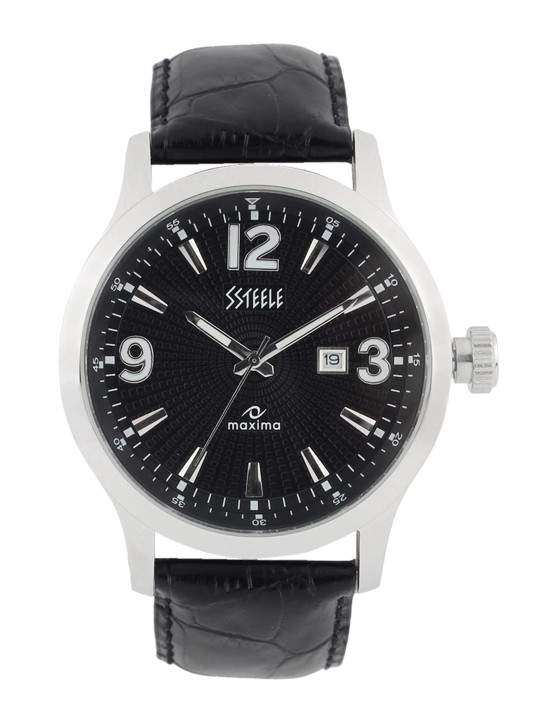 Maxima Ssteele Men Black Dial Watch