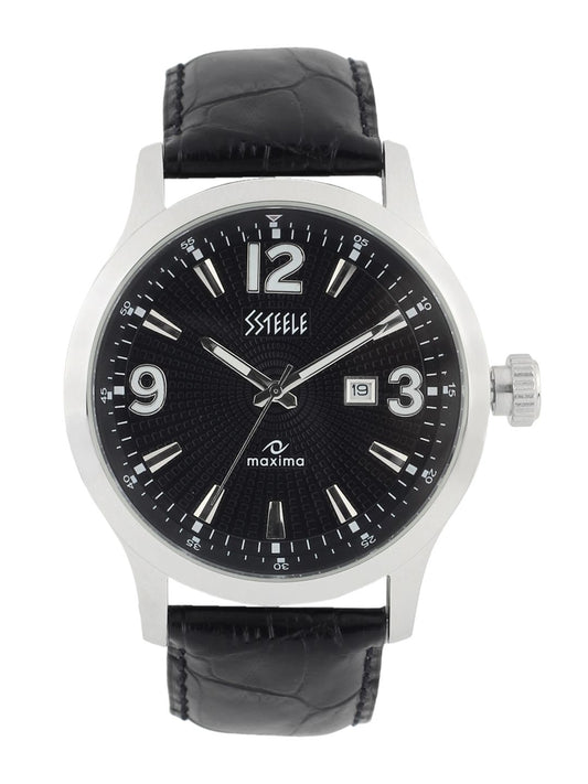 Maxima Ssteele Men Black Dial Watch