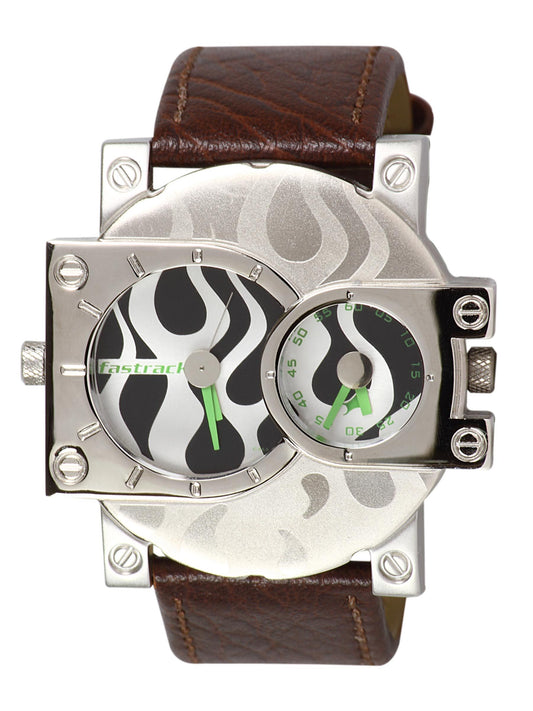 Fastrack Men Bikers Analog Steel Brown Watch