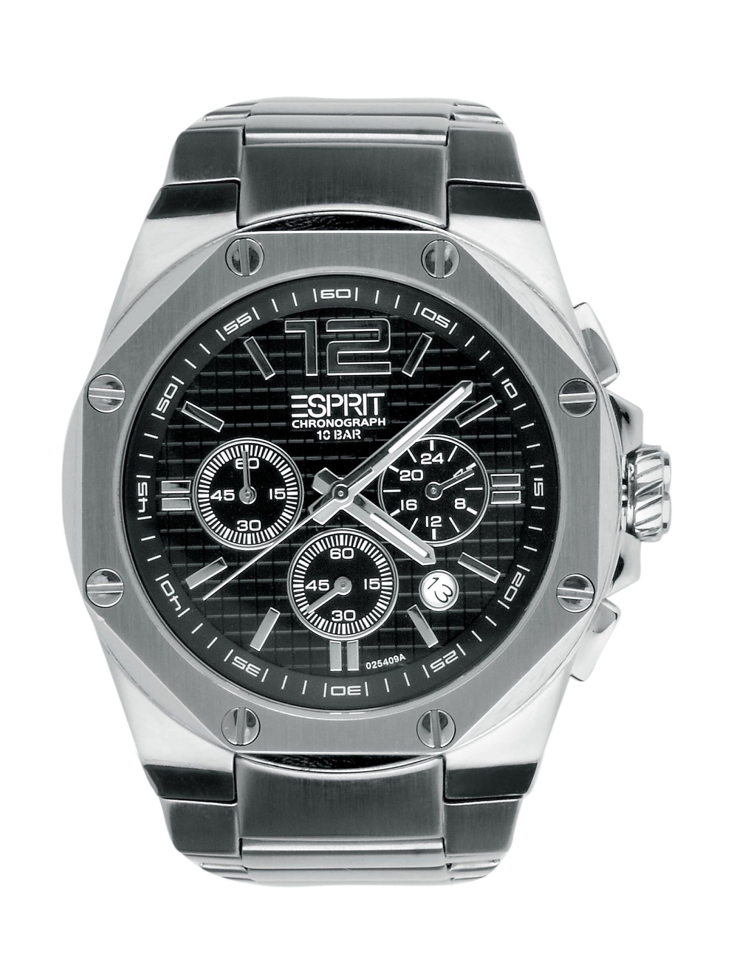 Esprit Men Octo Chrono Silver Black Steel Watches
