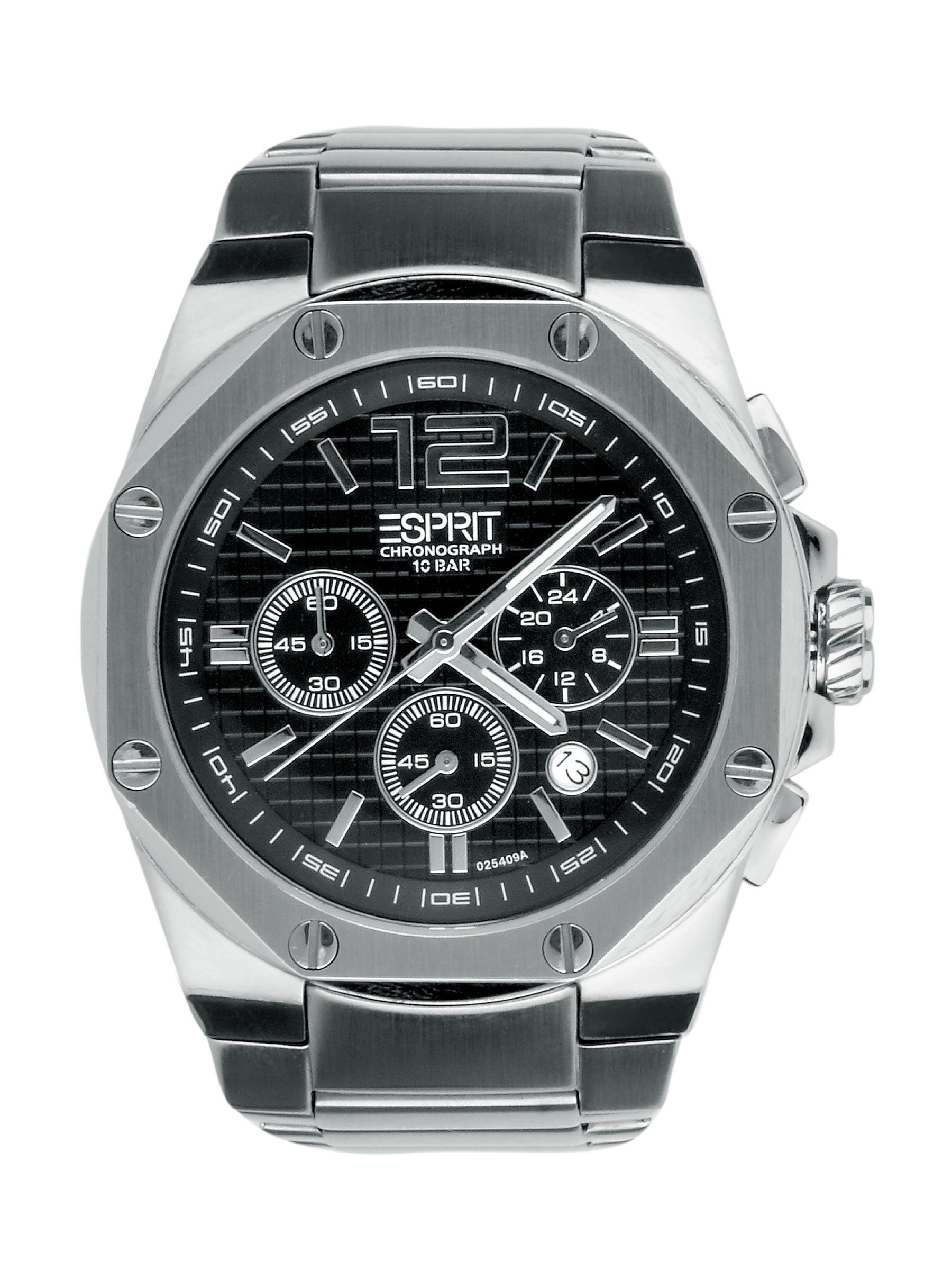 Esprit Men Octo Chrono Silver Black Steel Watches