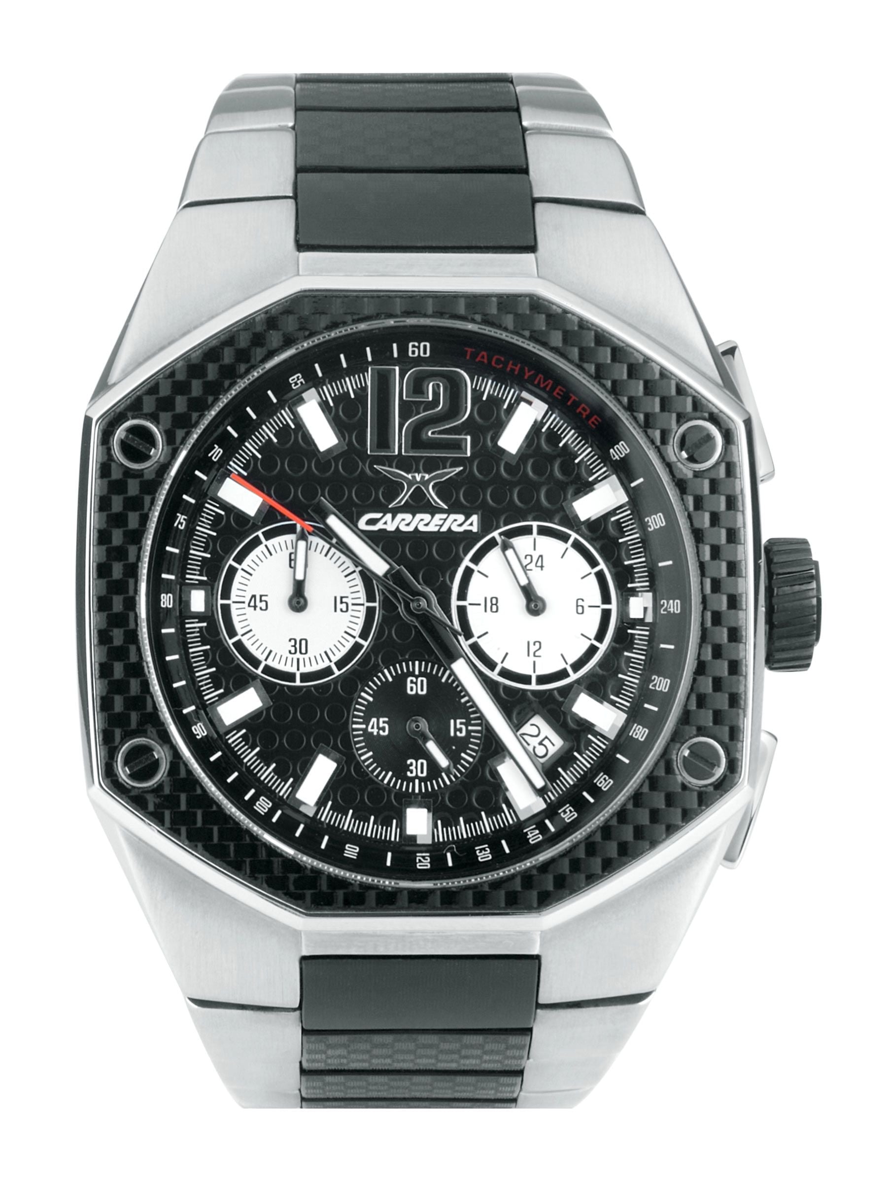 Carrera Men Metal strap Sqaure dial Black Watches