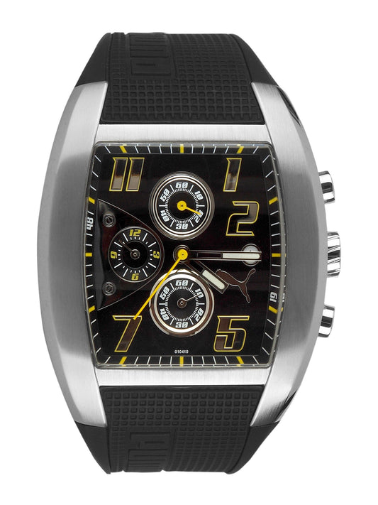 Puma Men Top Indication Silver Black Watch