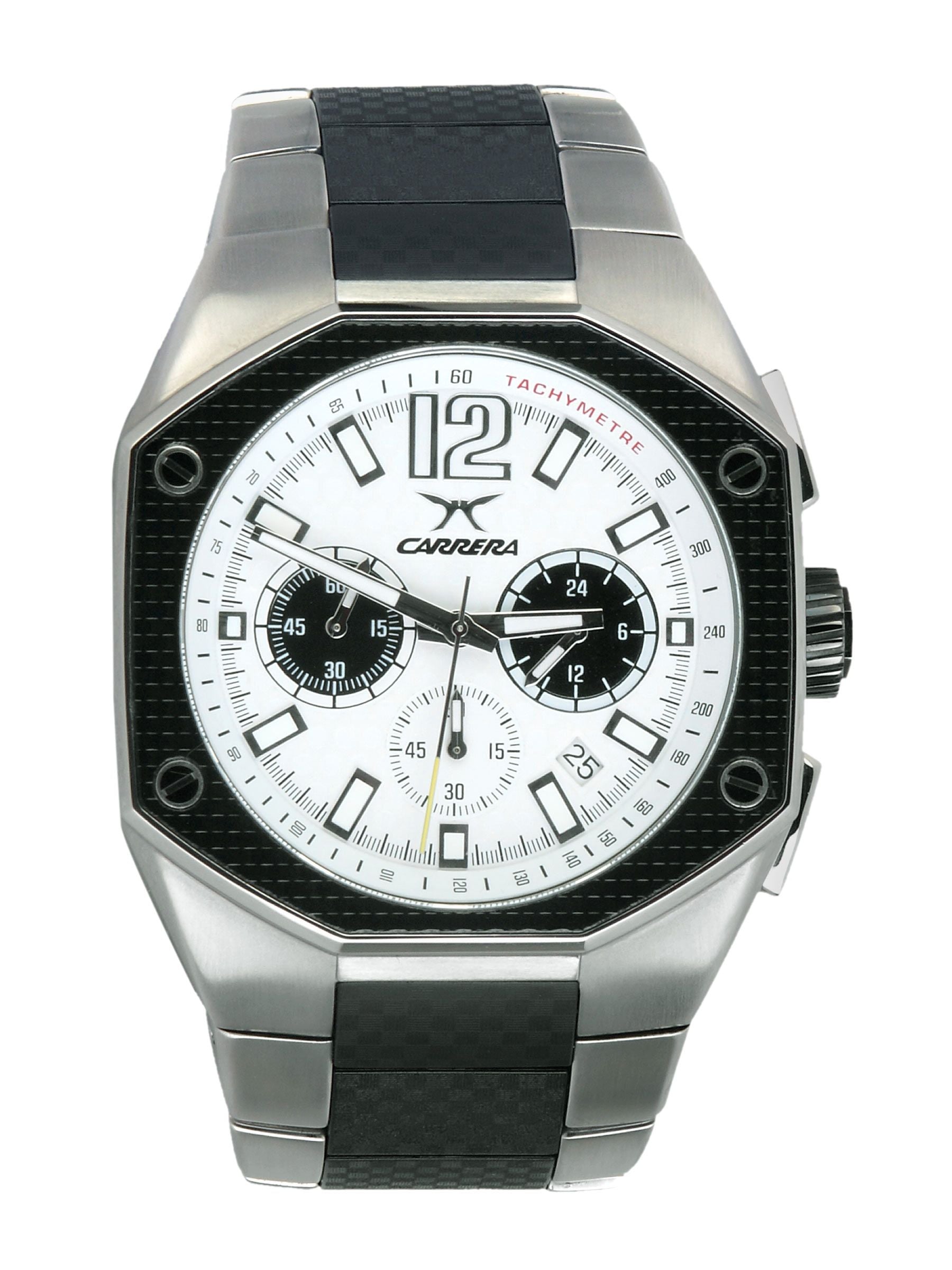 Carrera Men Careera dial steel strap patch White Watches