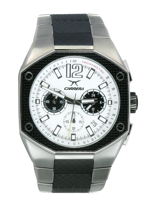 Carrera Men Careera dial steel strap patch White Watches