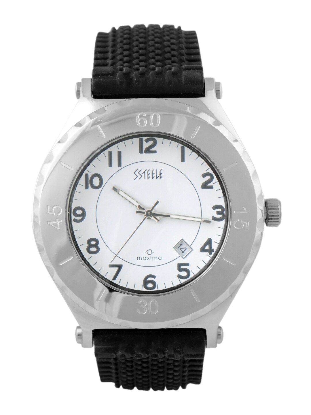 Maxima Men White Dial Ssteele Watch