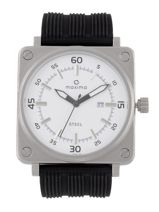 Maxima Men White Dial Watch