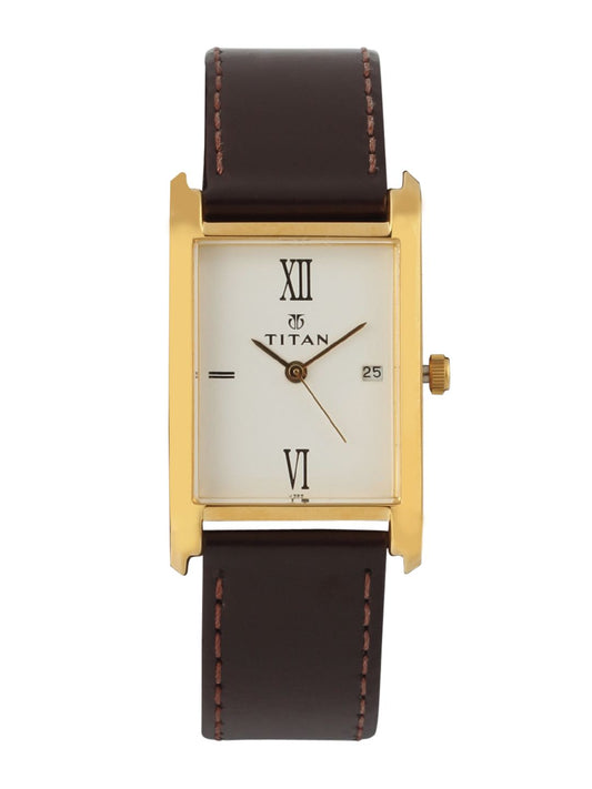 Titan Men White Dial Watch