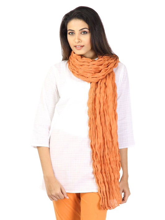 Aurelia Women Voile Orange Dupatta