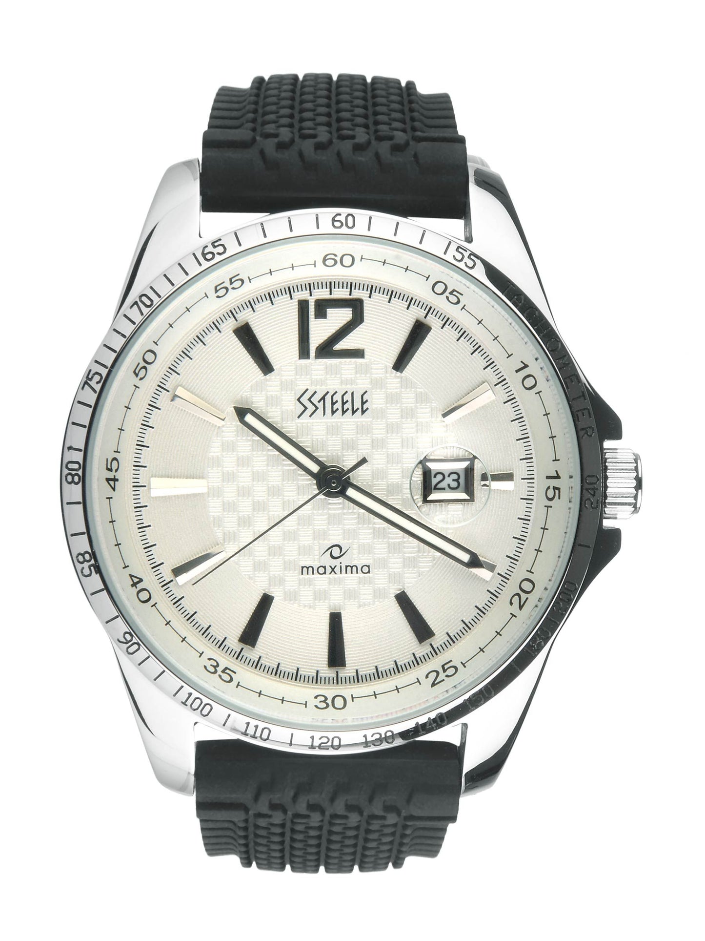 Maxima Ssteele Men Off White Watch