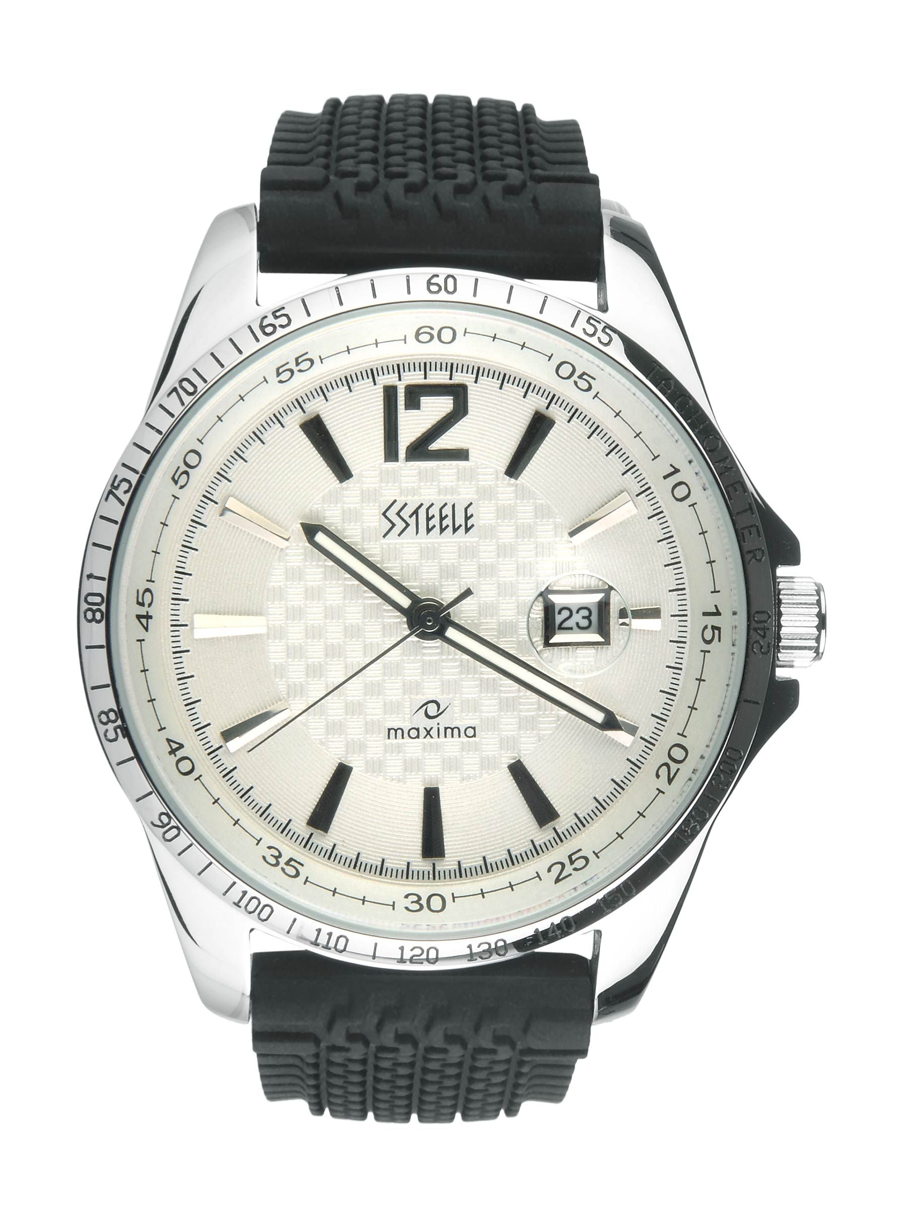Maxima Ssteele Men Off White Watch