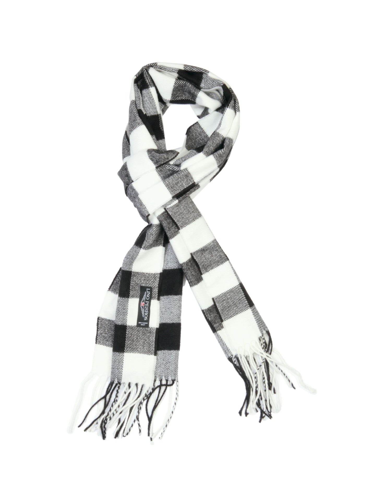 Lino Perros Men Black Check Scarf