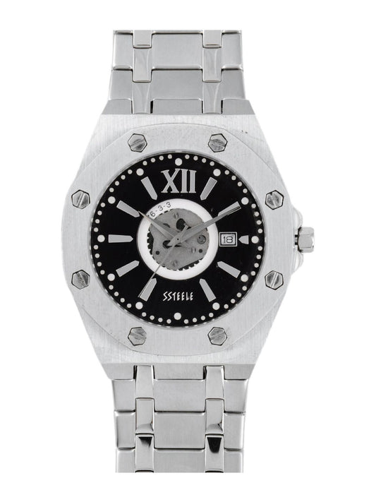 Maxima Ssteele Men Black Dial Watch