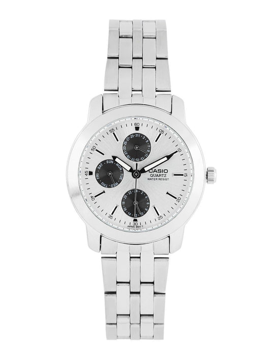 CASIO Enticer Men Silver-Toned Chronograph Watch A440