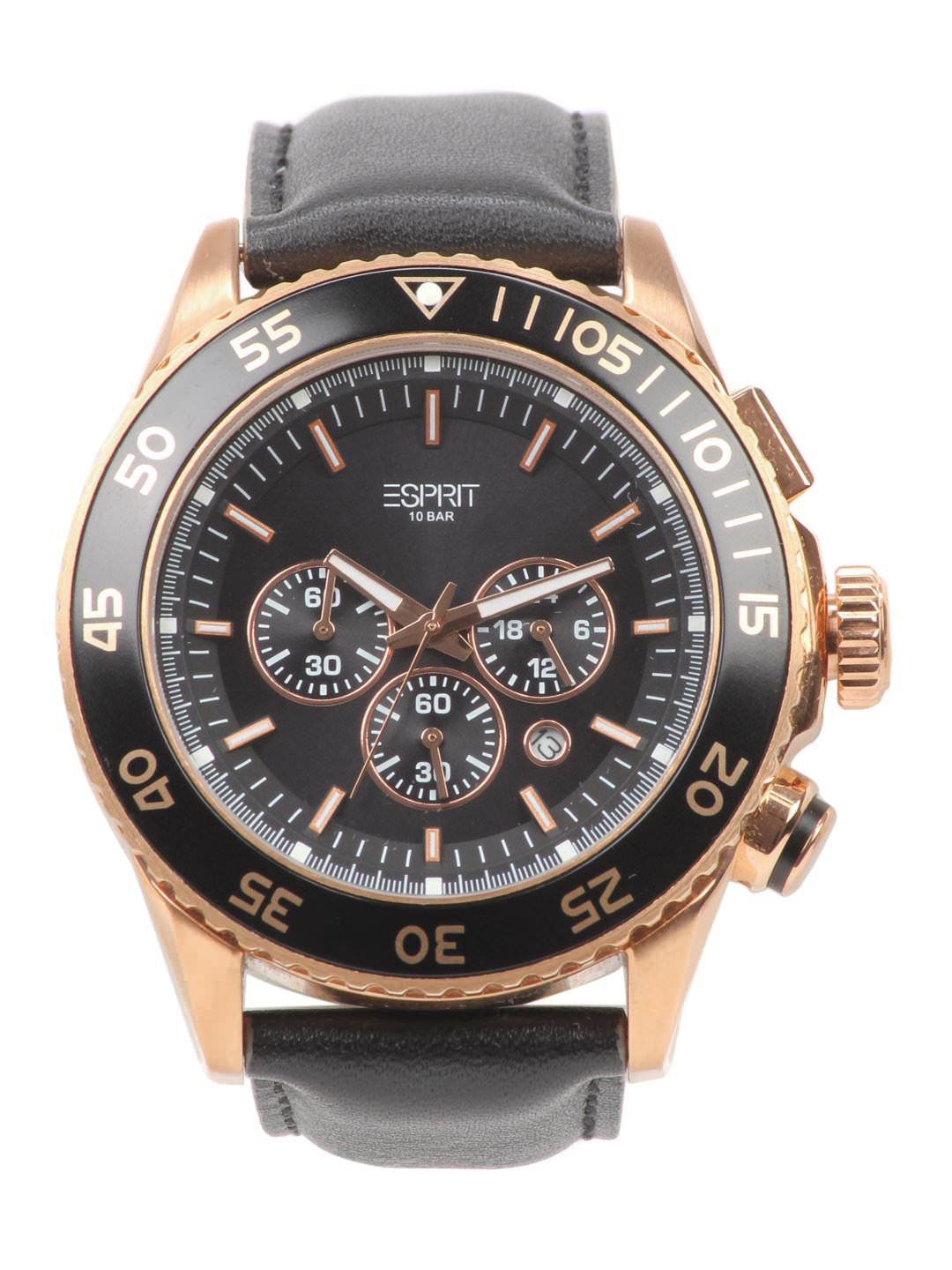Esprit Men  Black Dial Chronograph Watch