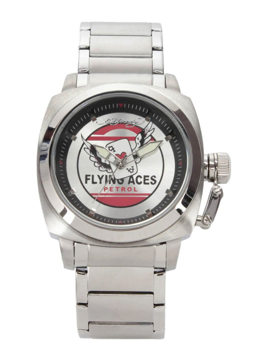 Ed Hardy Men Silver Dial Watch