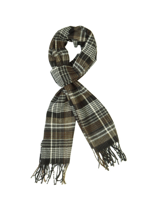 Lino Perros Men Grey Check Scarf