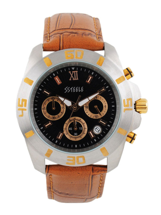 Maxima Men Black Dial Chronograph Watch