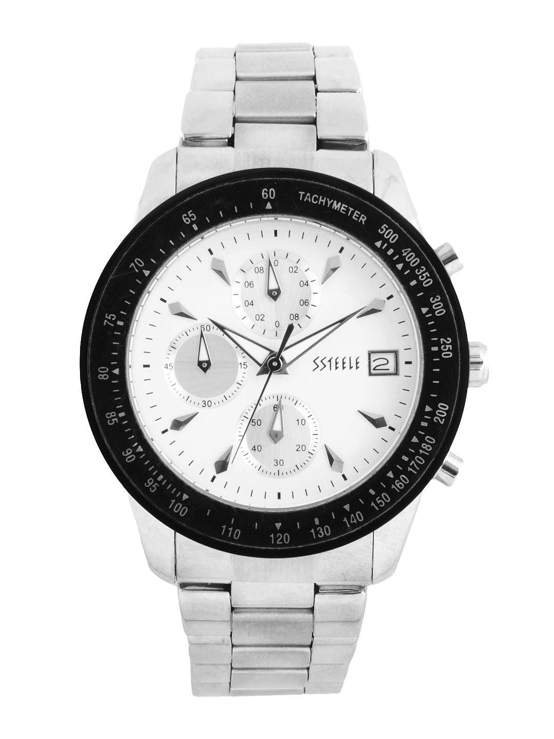 Maxima Men White Dial Chronograph Watch