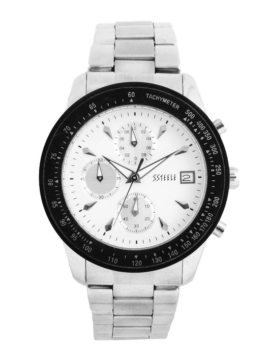 Maxima Men White Dial Chronograph Watch
