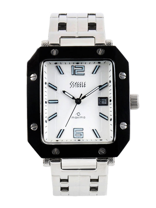 Maxima Men White Dial Watch