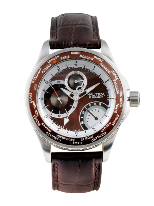 Nautica Men Brown Dial Chronograph Watch