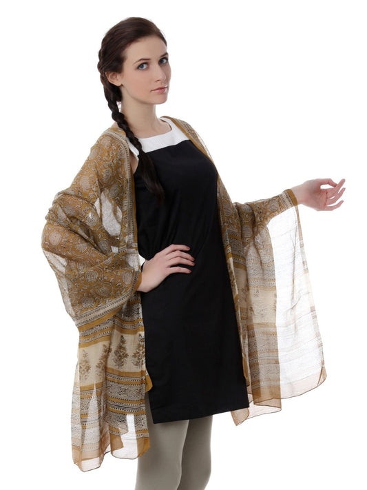 Fabindia Women Mustard Dupatta