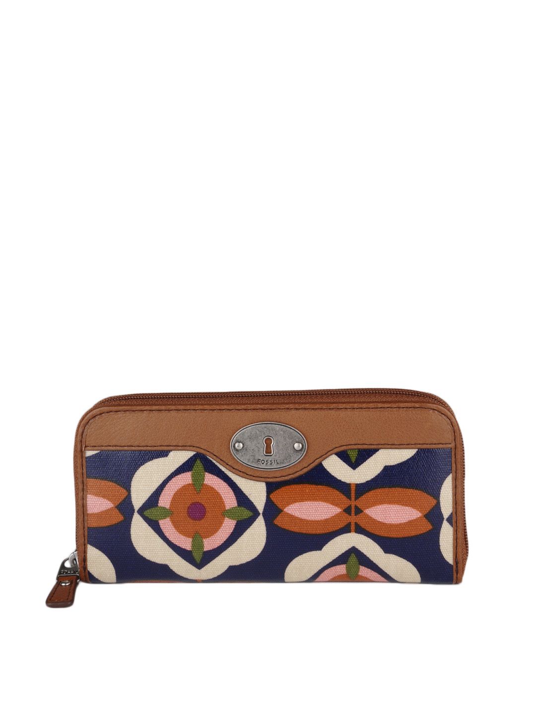 Fossil Women Blue Floral Print Wallet