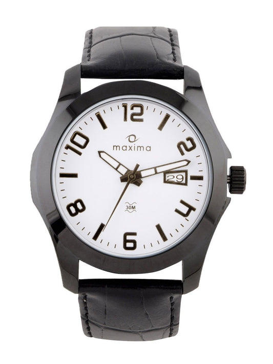 Maxima Men White Dial Attivo Watch
