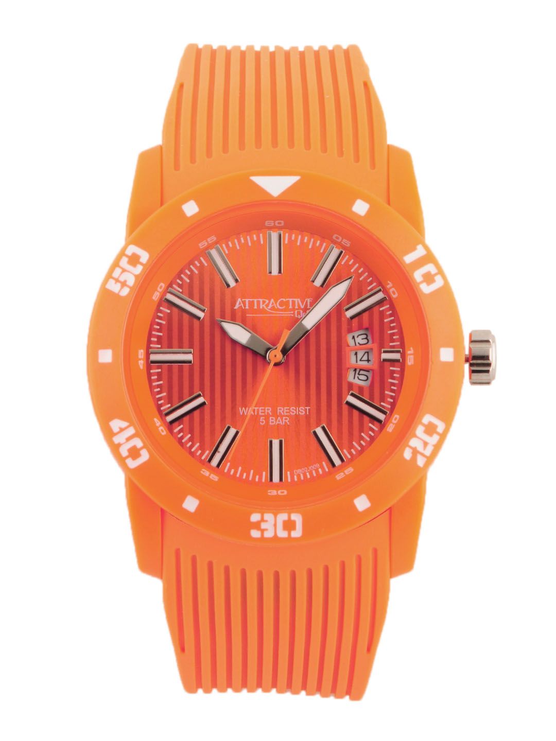 Q&Q Men Orange Dial Watch