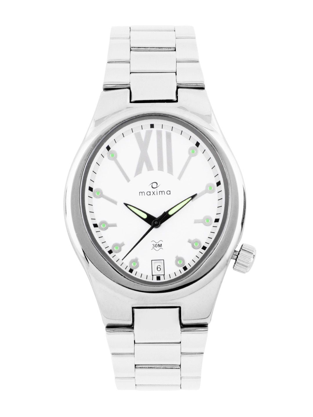 Maxima Men White Dial Attivo Watch