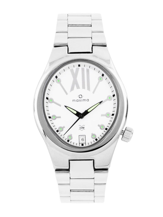 Maxima Men White Dial Attivo Watch