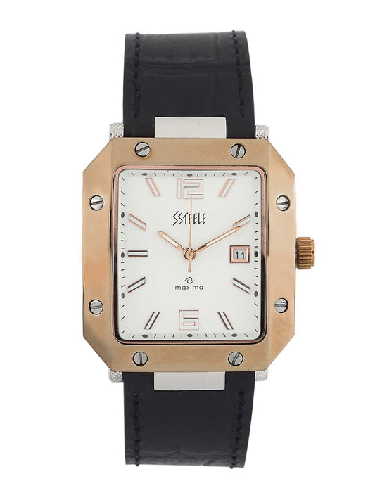 Maxima Men White Dial Watch