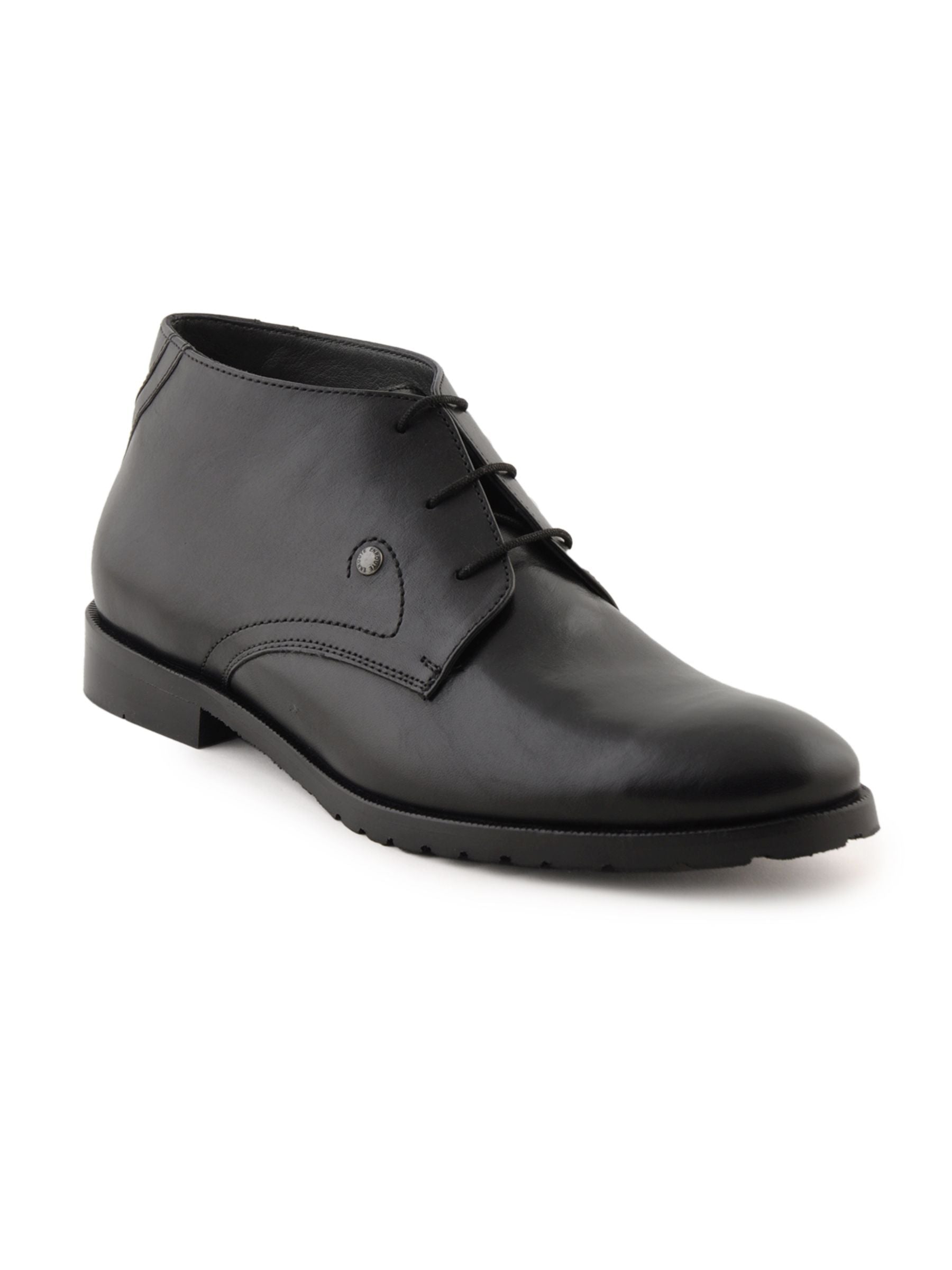 Enroute Men Leather Black Formal Shoes