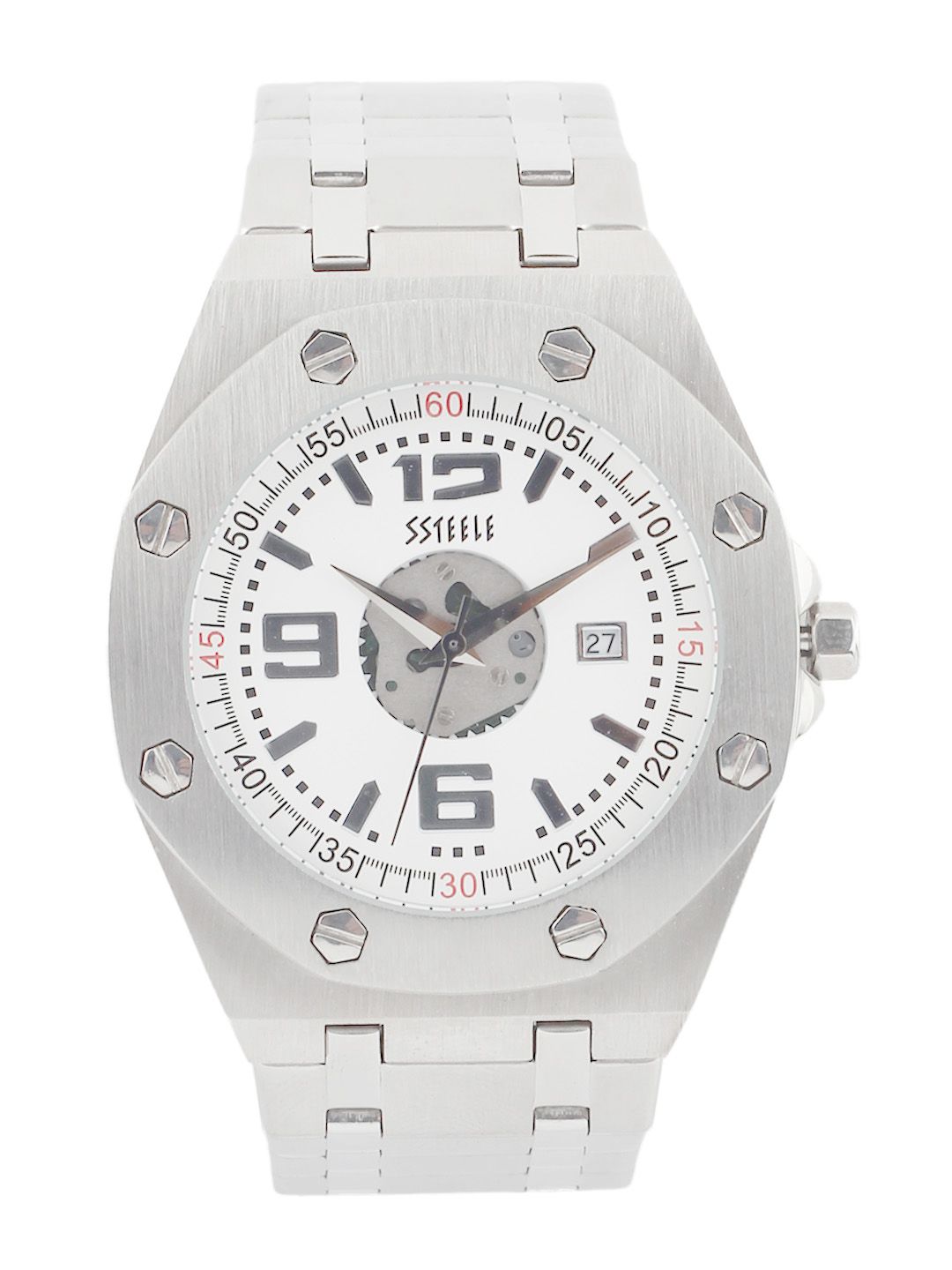 Maxima Ssteele Men White Dial Watch